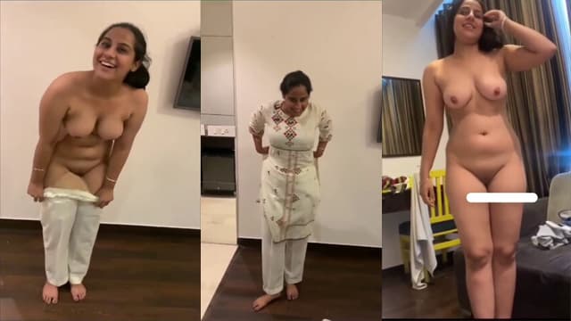 Indian Girl Undressing Rubbing Pussy & Riding on Lover