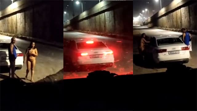 Indian Cheating Wife With Driver on The Road Video HD
