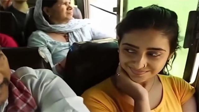 City Girl Breasts Touched By Villager In Running Bus