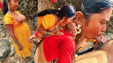 Horny Bhabhi Giving Blowjob To Her Lover In Forest Video