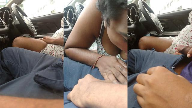 Malaysian Tamil Wife Intense Car Parking Sucking Hubby